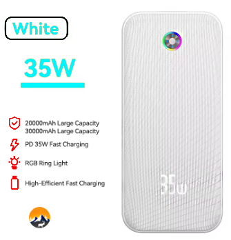 Power Bank QC PD 3.0 Fast Charge Portable 35W/22.5W 10K-20K-30K mAh